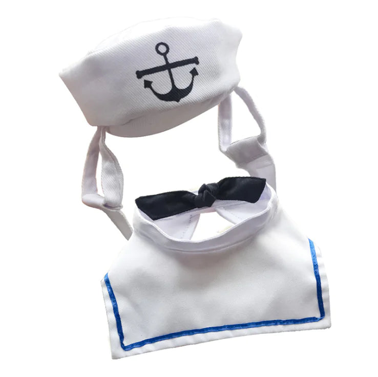 Navy Sailor Outfit for Cats – Warm Pet Costume