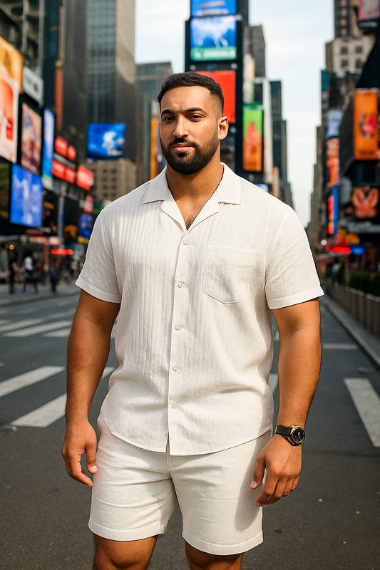 Men's Full Size Button Up Short Sleeve Shirt Plus Size